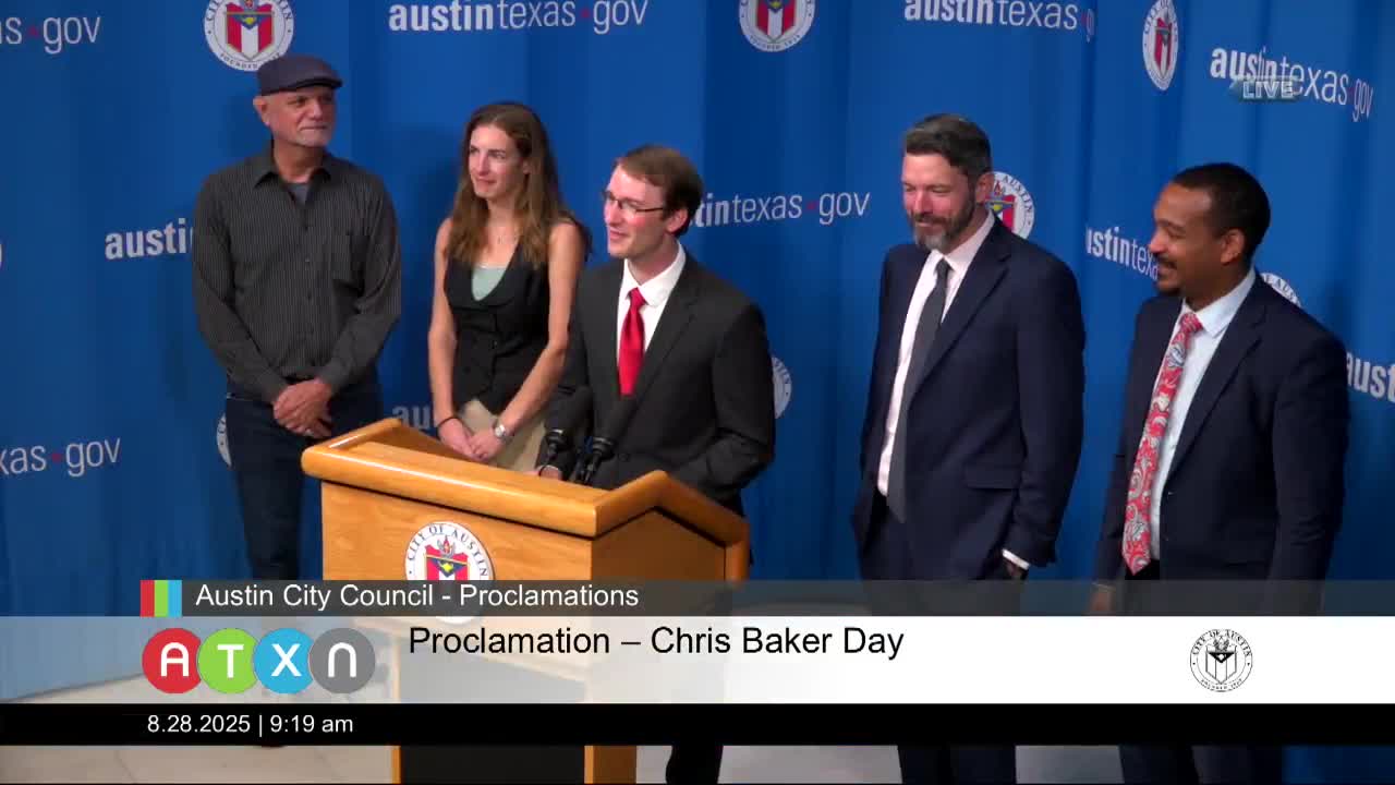Austin Council Proclaims Chris Baker Day Celebrating Homelessness Advocacy