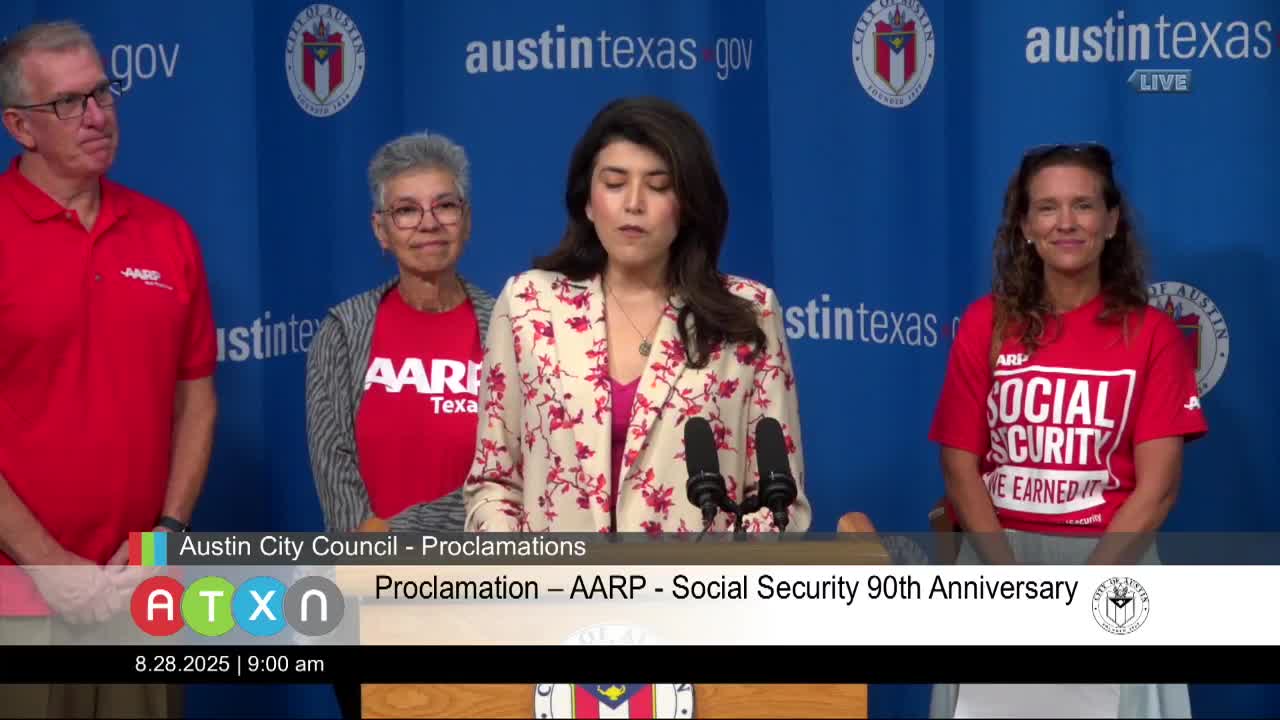 Austin Proclaims August 28 2025 as Social Security Ninetieth Anniversary Day