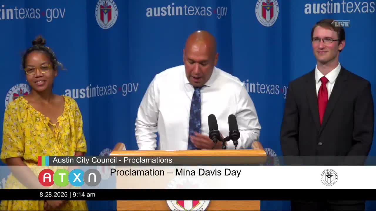 Austin Council Proclaims August 28 as Mina Davis Day for Food Security Advocacy
