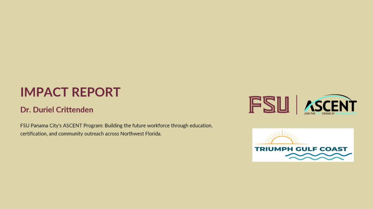 Doctor Crittendon details Ascent program's impact on Northwest Florida tech workforce