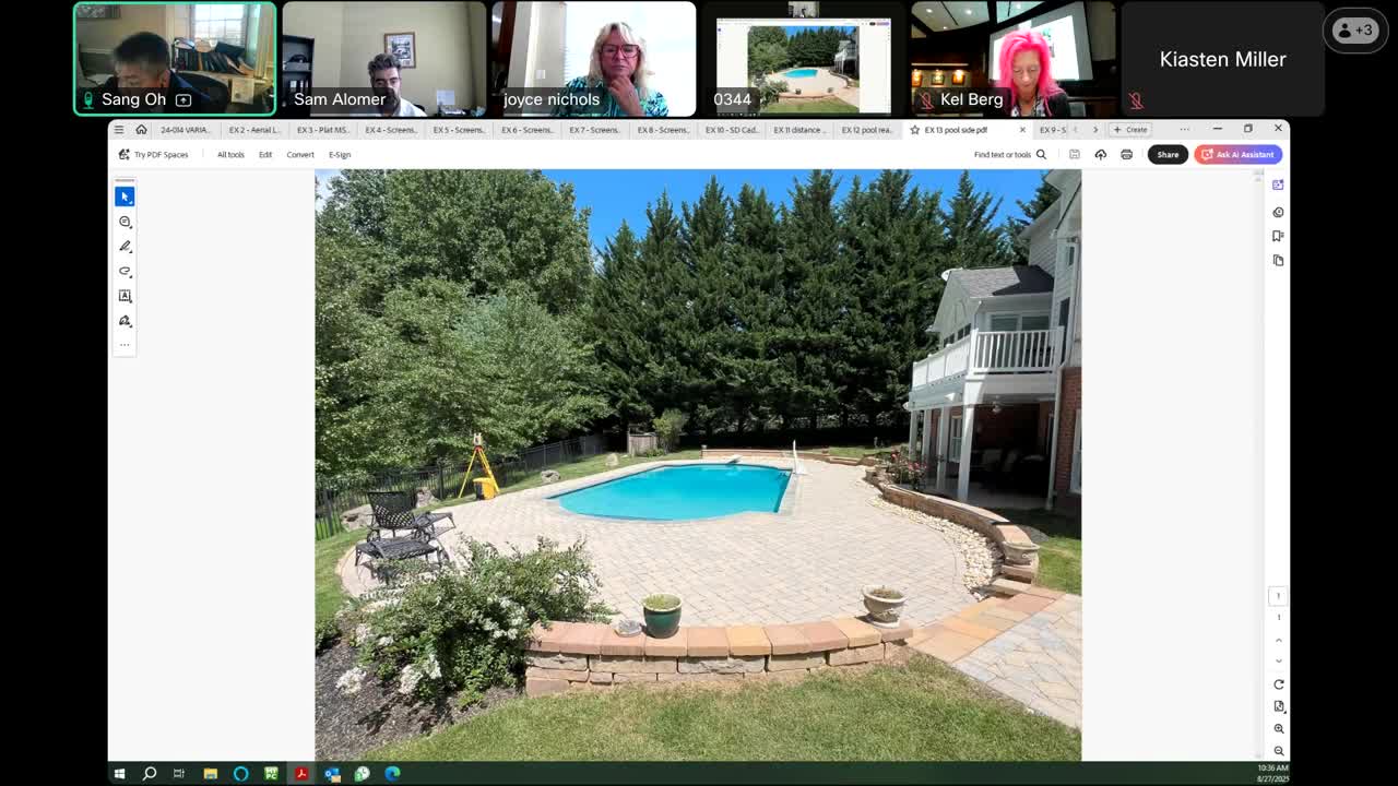 Architect Ron Johnston outlines proposed pool enclosure details in Howard County meeting