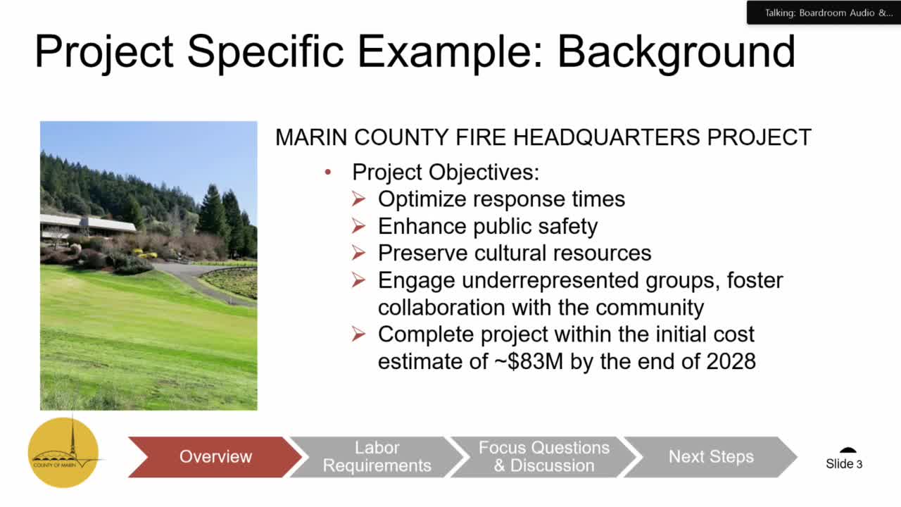 Marin County plans new fire headquarters with community collaboration and skilled workforce focus