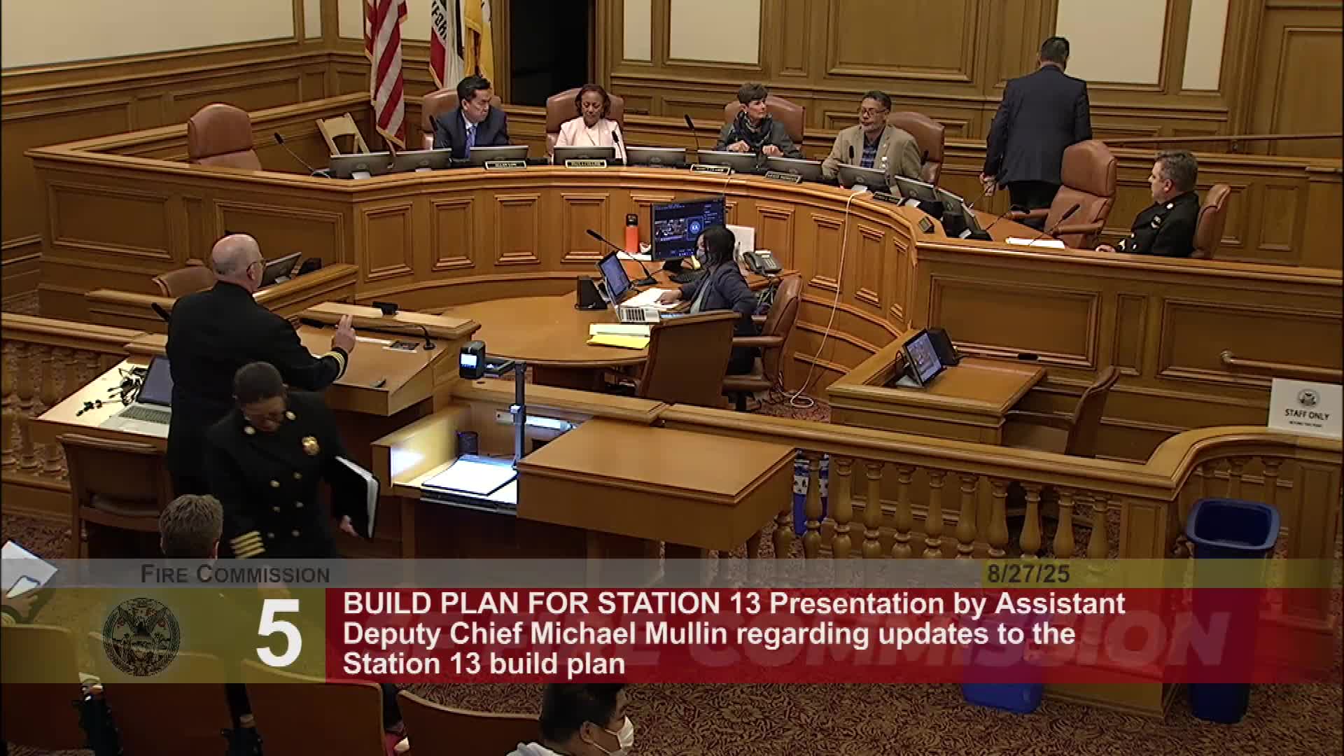 Chief Mullen updates commissioners on Fire Station 13 rebuild program changes