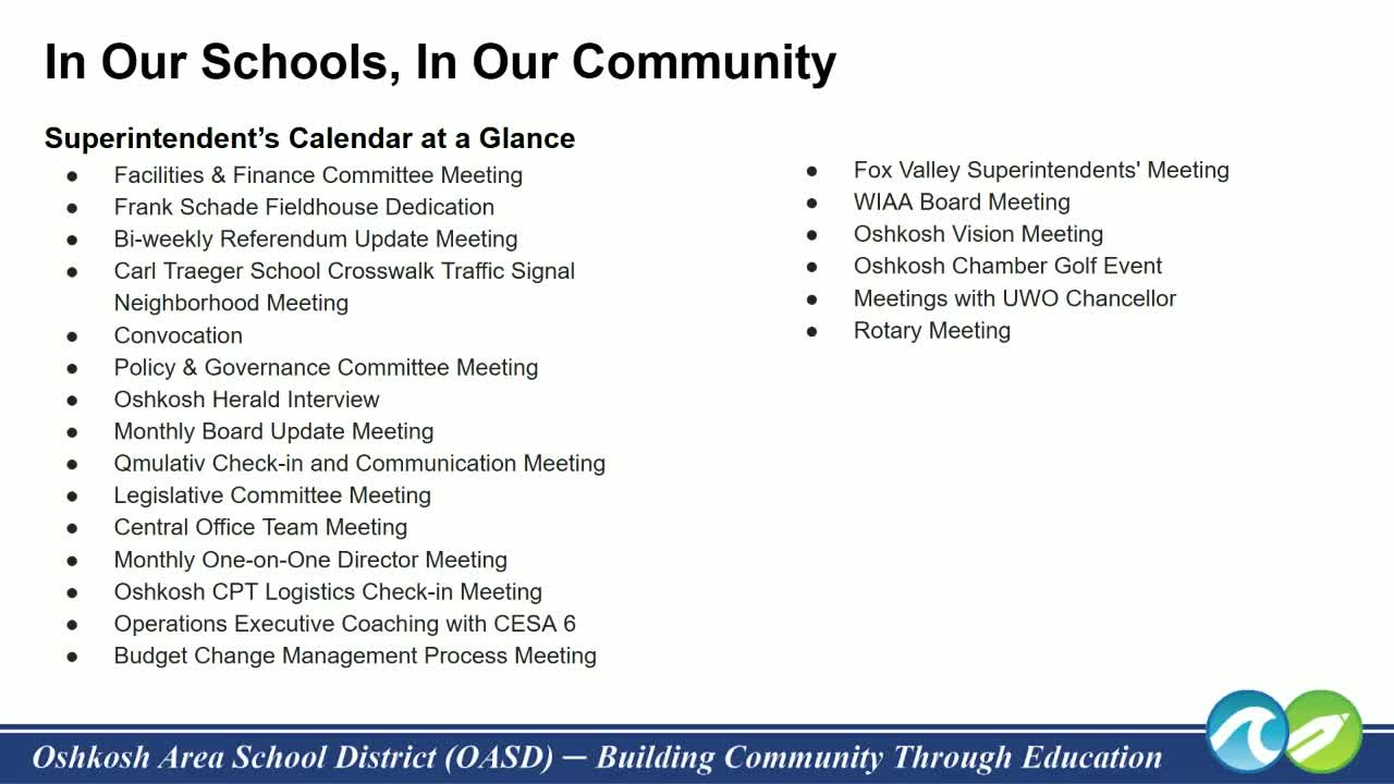 Oshkosh School Board Updates Community After August 13 Listening Session