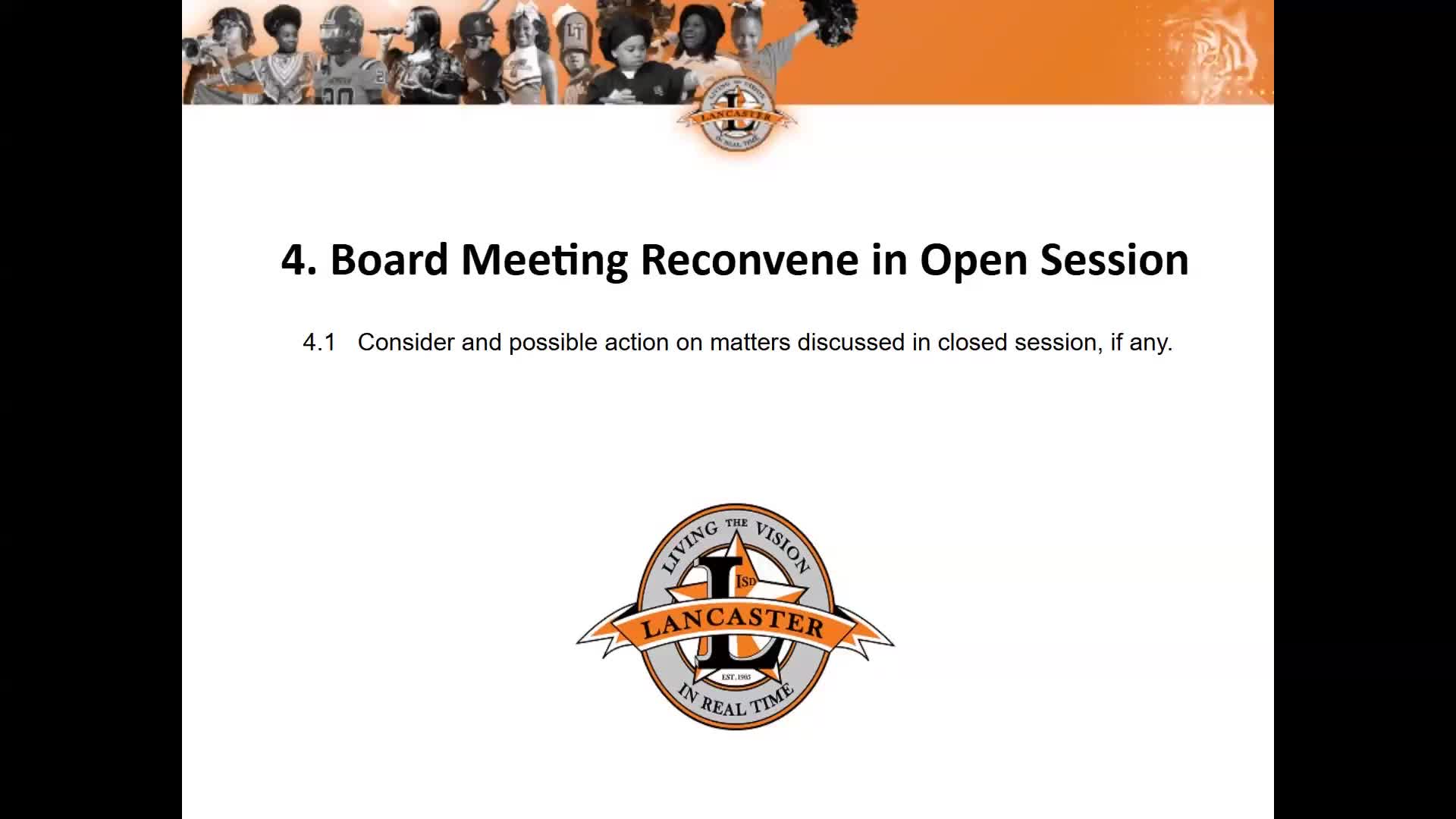 Lancaster High School Council Leads Pledge at Board of Trustees Meeting