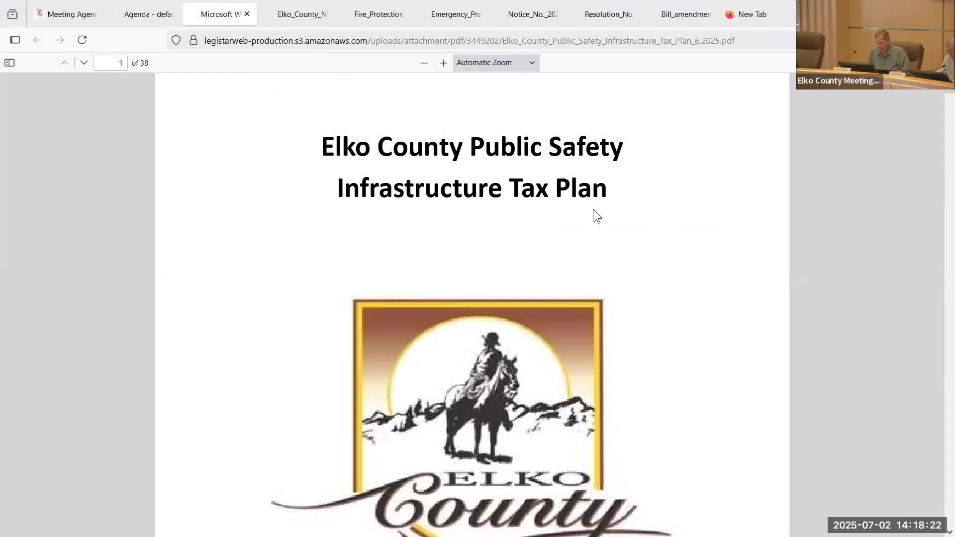 Elko County expands infrastructure tax uses, approves FY26 public-safety plan and related purchases