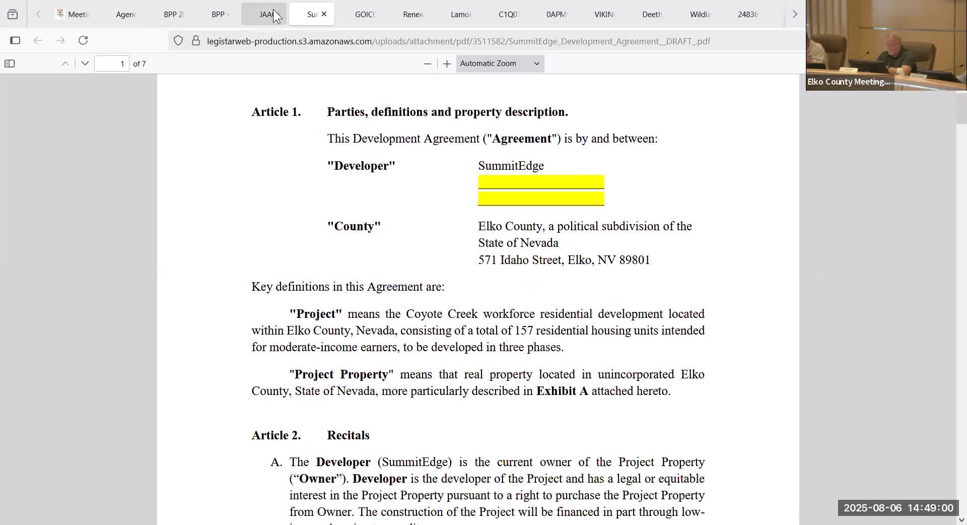 Commission approves Summit Ridge development agreement for Jackpot affordable housing, with $500,000 county support