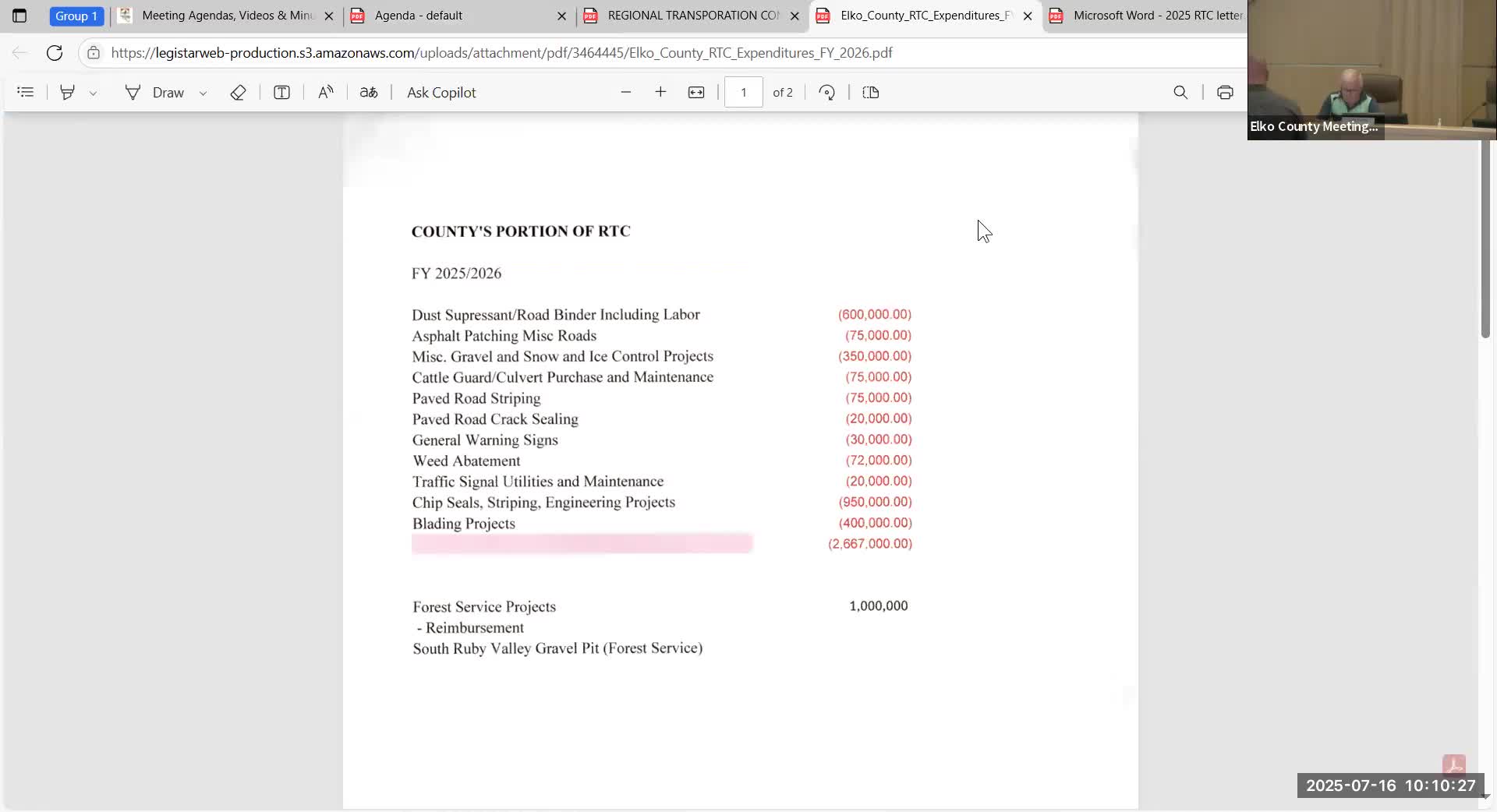 Elko County RTC approves $2.67 million apportionment for county road projects