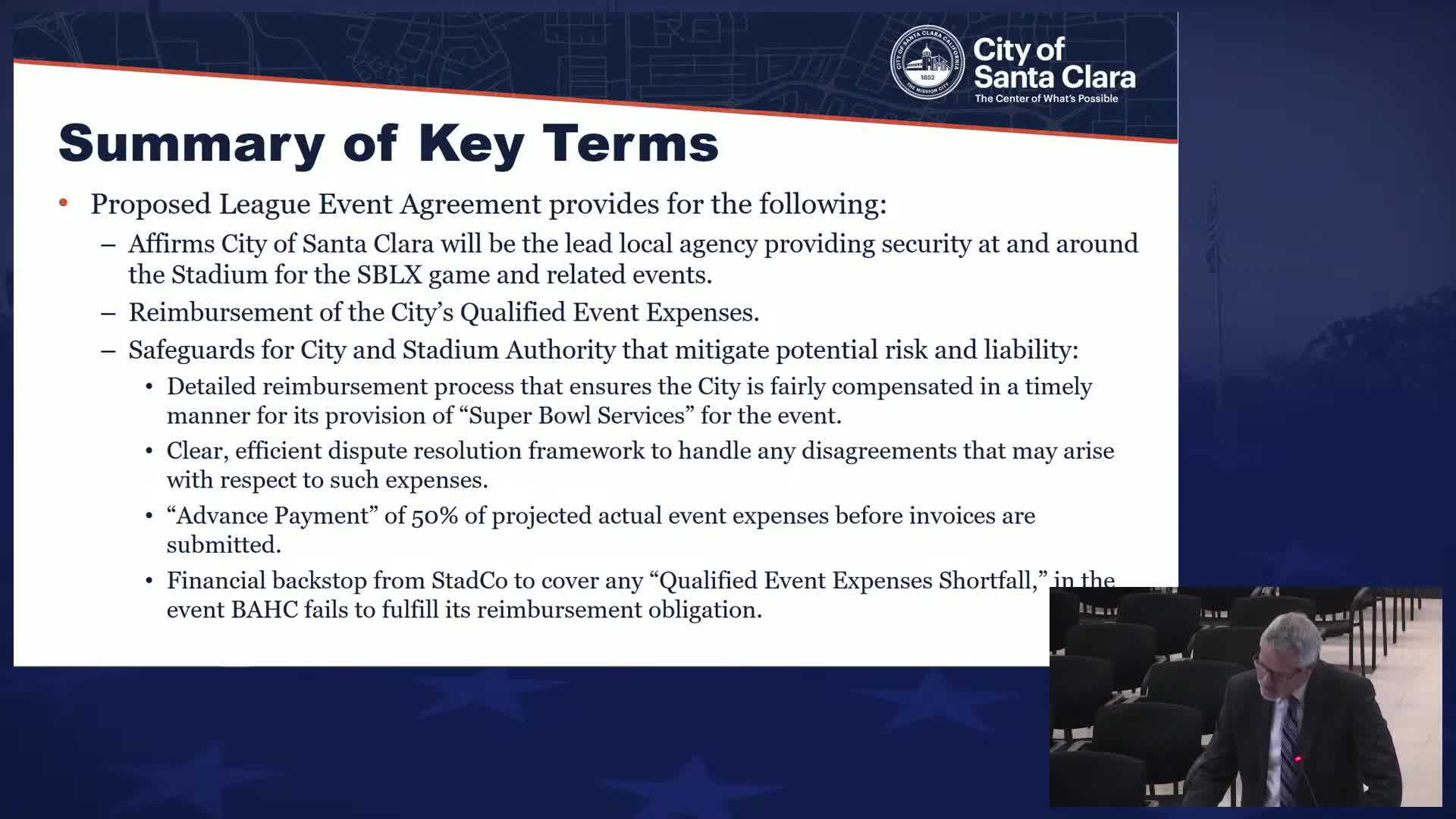 City Leaders Outline Key Terms for Hosting Major Events and Service Reimbursements