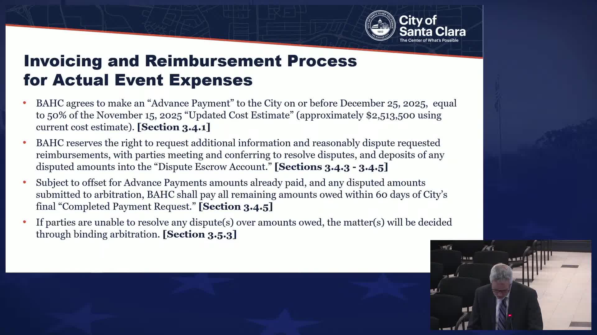 Barria Host Committee to Pay $2.5M to City by December 2025