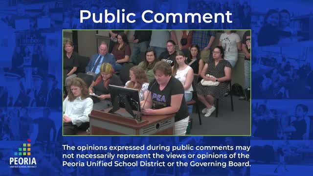 Peoria Unified Community Advocates for Arts Programs in School Board Meeting