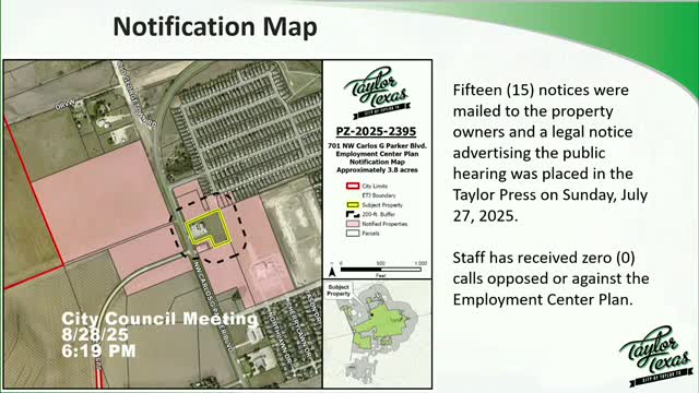 Taylor City Council Approves Zoning Changes for Employment Center and Trinity Heights