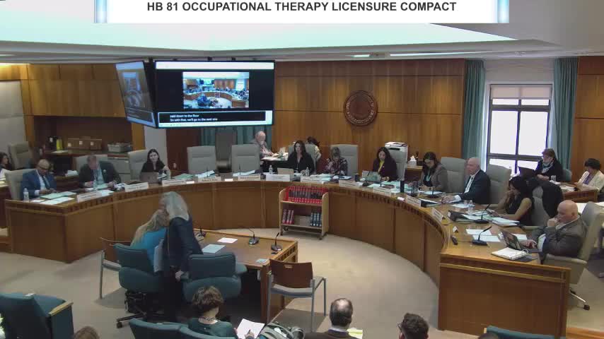 House committee gives due‑pass recommendation to physical therapy licensure compact (HB82); roll call shows unanimous committee approval