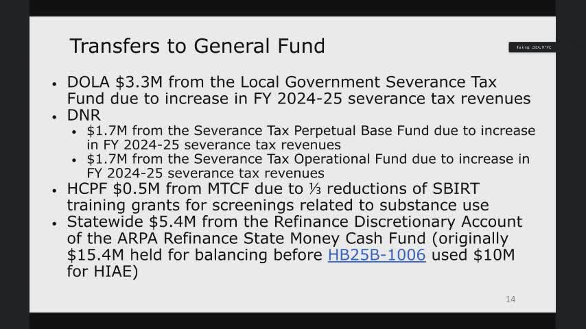 Colorado Committee Discusses $500K Transfer from Marijuana Tax Cash Fund