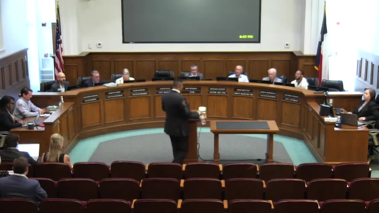 City manager presents FY2026 budget; council sets 0.841997 tax-rate ceiling and schedules hearing