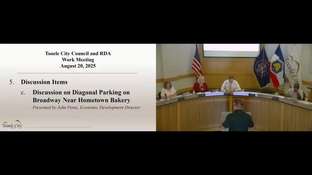 Tooele City weighs diagonal parking on Broadway near Hometown Bakery amid safety, access concerns