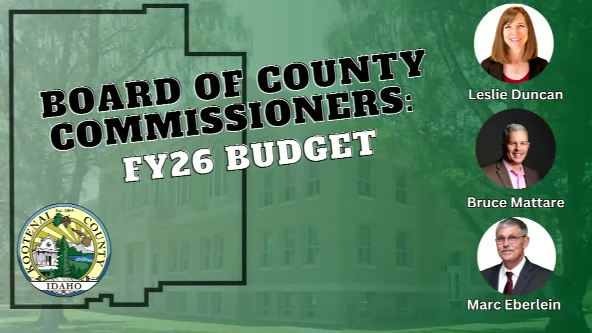 Kootenai County Commissioners Adopt FY 26 Budget and Elected Officials' Salaries