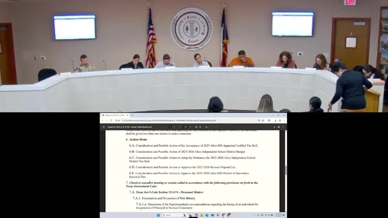 Alice ISD Board Approves District of Innovation Renewal Plan