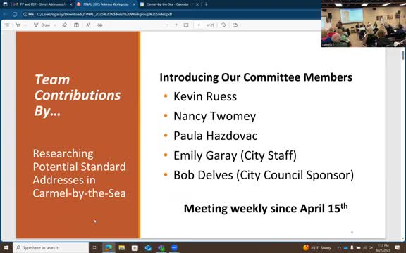 Carmel Ad Hoc Committee Discusses Need for Street Addresses to Improve Emergency Response