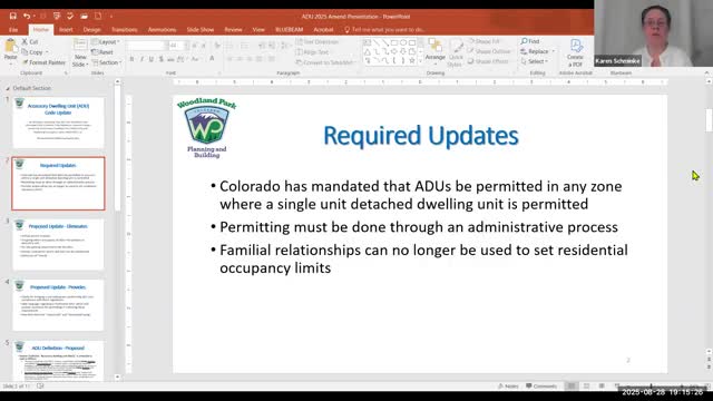 Woodland Park updates accessory dwelling unit regulations to comply with Colorado state law