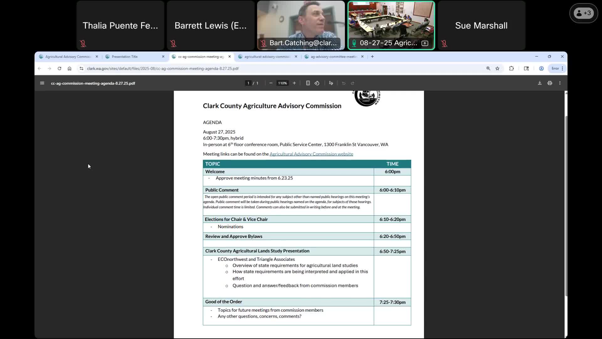 Clark County Agriculture Commission Focuses on Community Engagement and Diverse Farming Voices