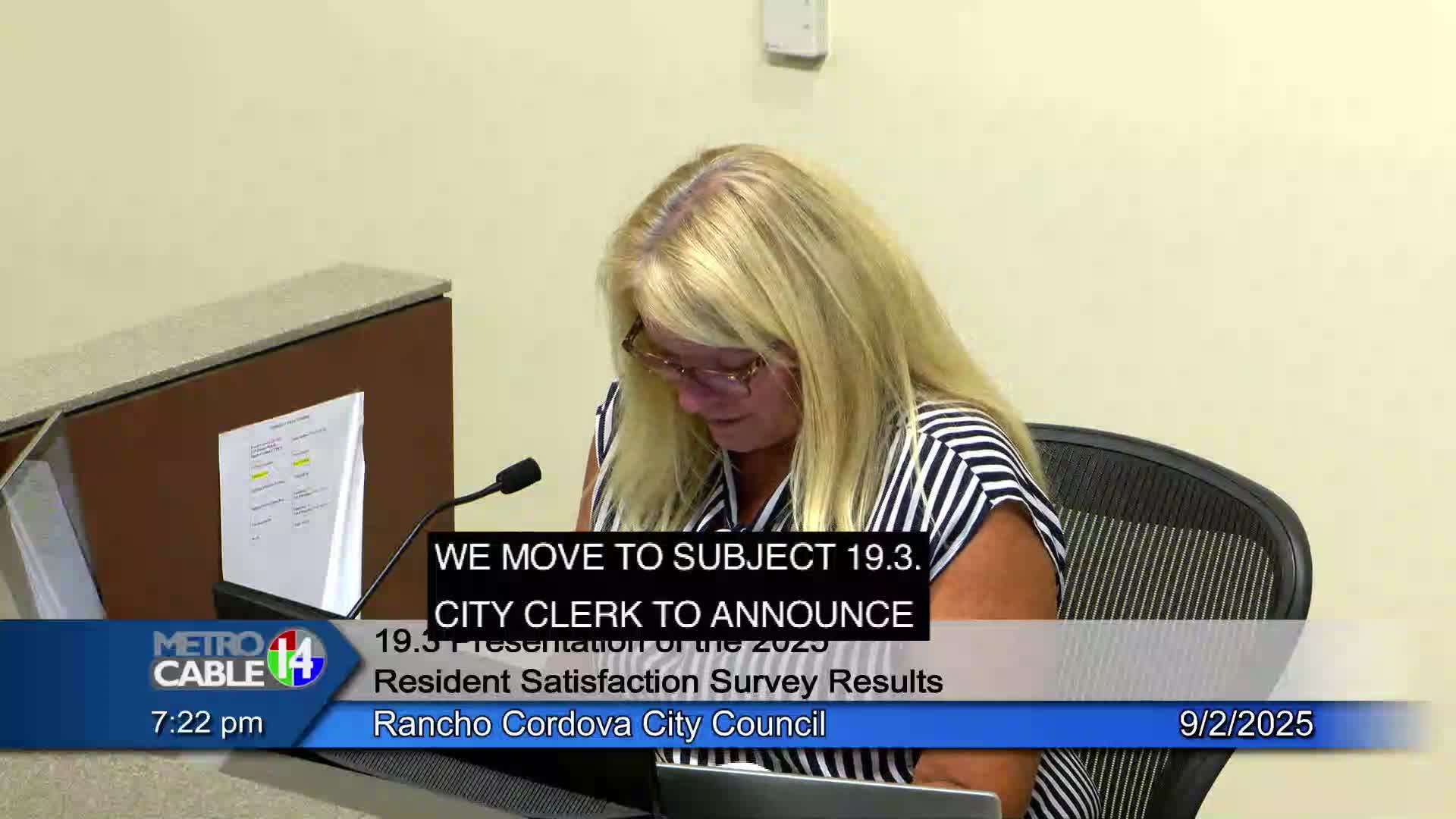 Rancho Cordova Officials Present 2025 Resident Satisfaction Survey Results