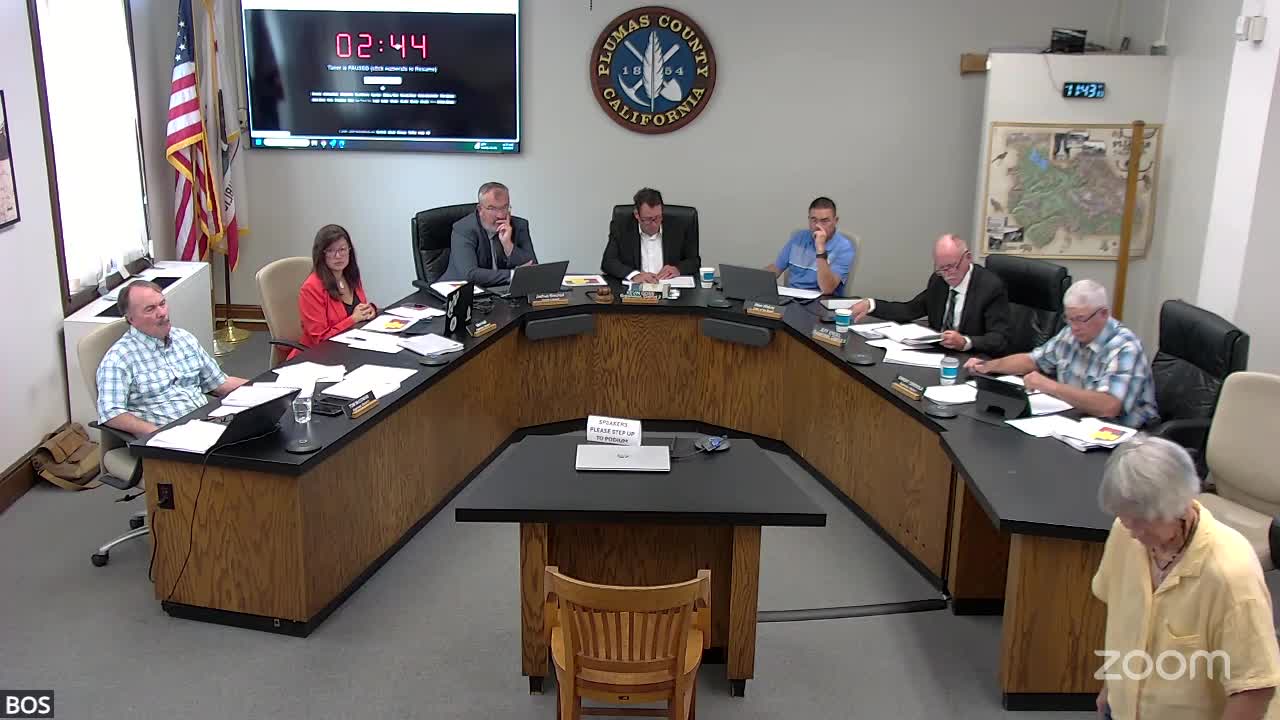 Plumas County Supervisors Discuss Housing Crisis and Approve Grant for Sheriff's Office Training