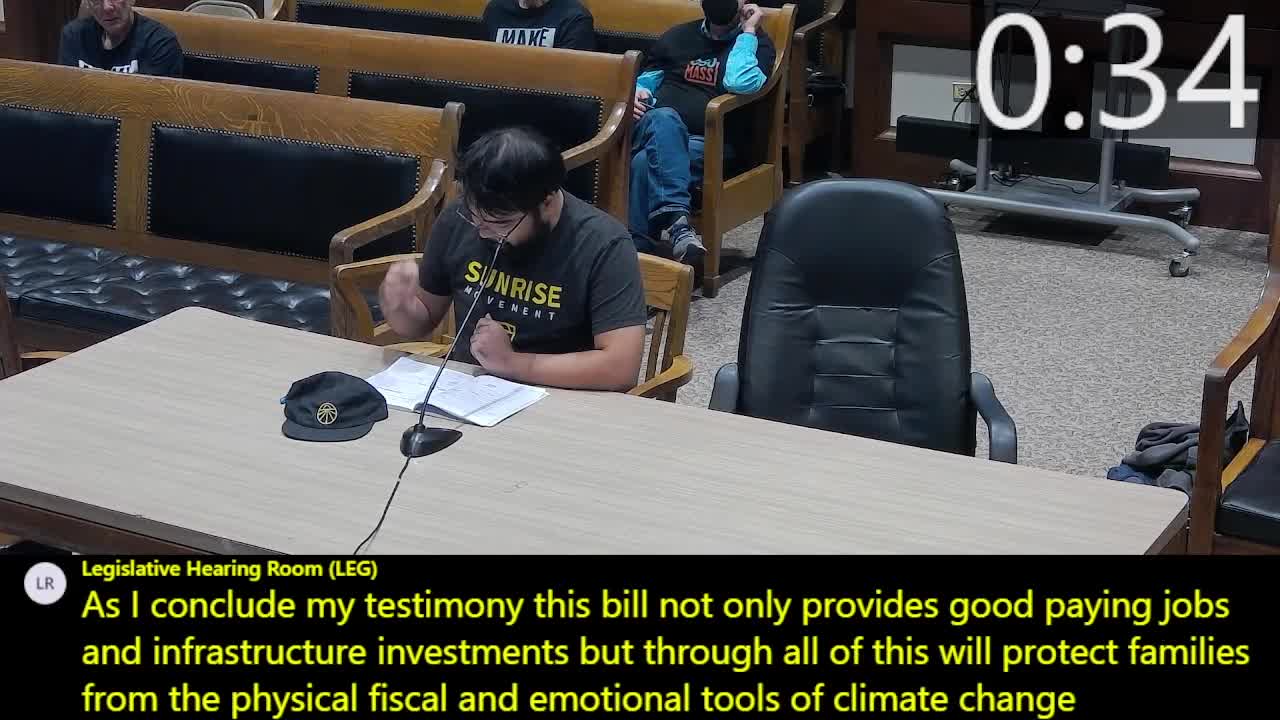 Joshua Rand Advocates for Climate Change Superfund Before Massachusetts Joint Committee