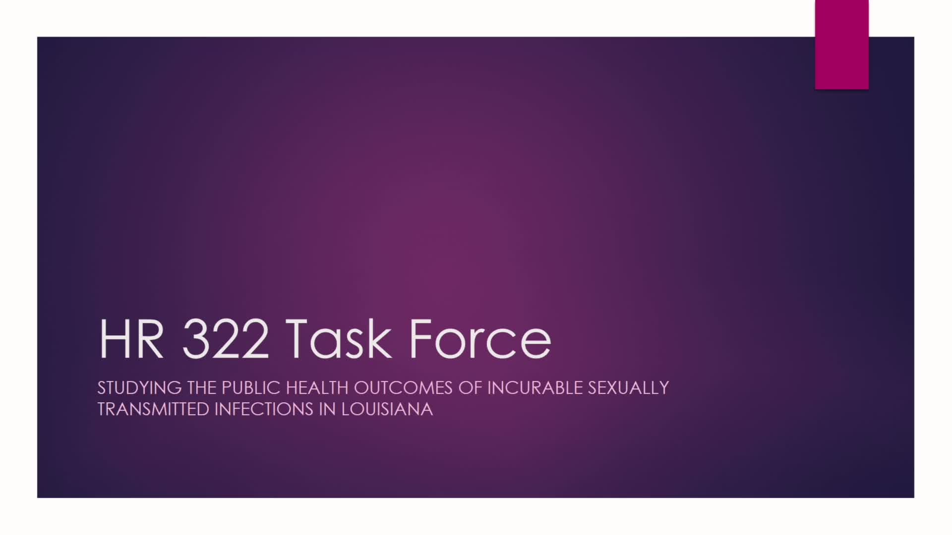 Louisiana House Creates Task Force on Incurable Sexually Transmitted Infections