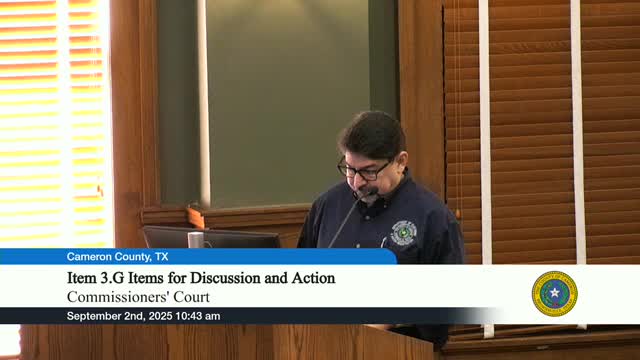 Cameron County Commissioners Approve Grant Application for Equipment Purchase