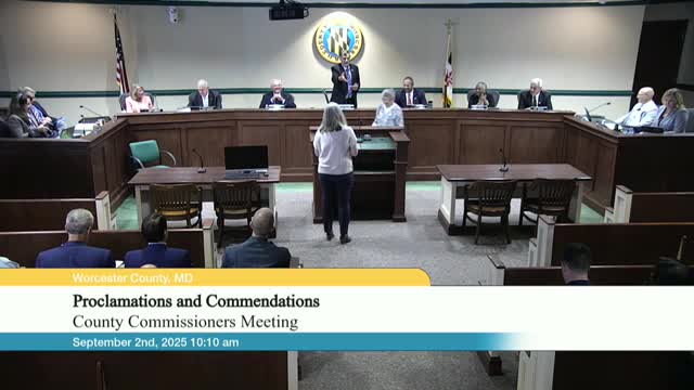 Worcester County Commissioners Declare September Suicide Prevention Month