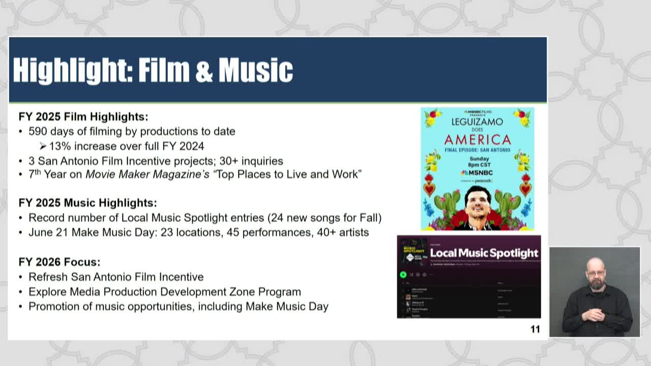 San Antonio Updates Cultural Initiatives and 2026 Film Incentive Strategy
