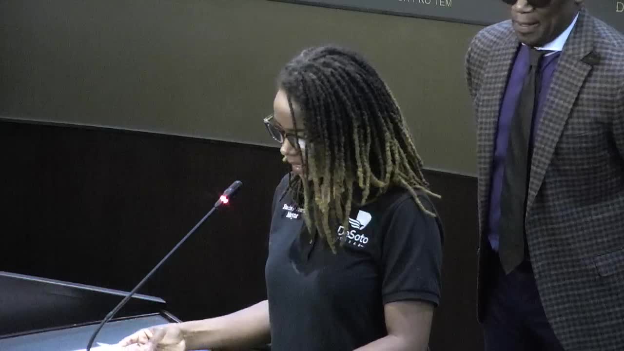 DeSoto Mayor Proctor Honors ENCORE for Aquatic Center Support and National Payroll Week