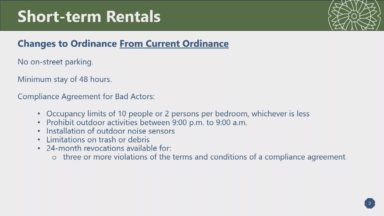 City Council Proposes Stricter Regulations for Problematic Short Term Rentals