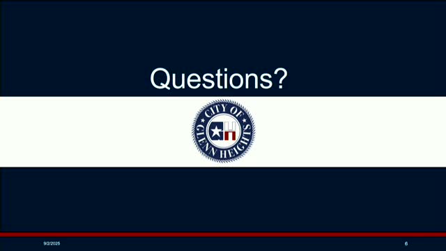 Glen Heights City Council Opens Public Hearing on Property Tax Rate for 2025