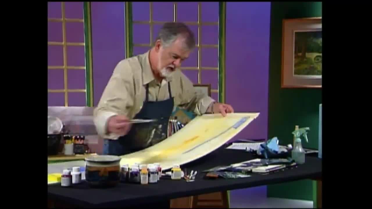 Artist Demonstrates Watercolor Techniques for Creating Realistic Skies and Shadows