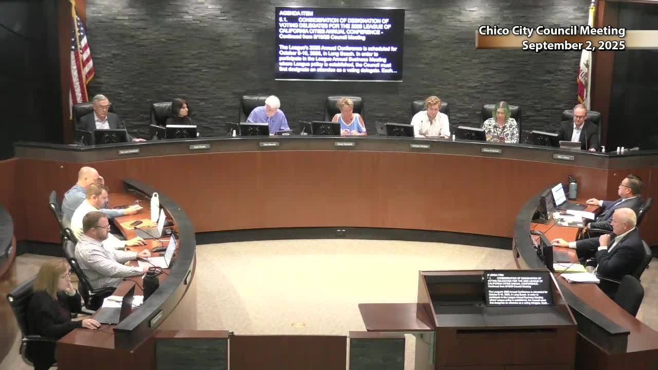 Chico City Council Designates Mayor Reynolds as Voting Delegate for League Conference