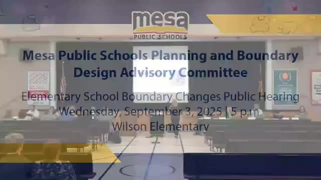 Mesa Public Schools PABDAC Committee Holds First Public Hearing on Boundary Changes