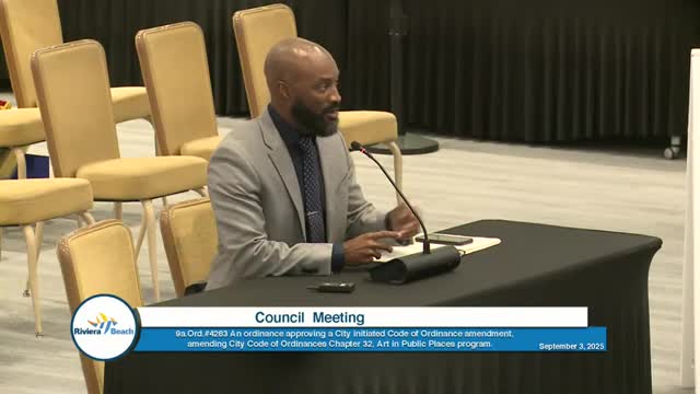 Riviera Beach Council Approves Master Plan for Public Art and Zoning Amendments