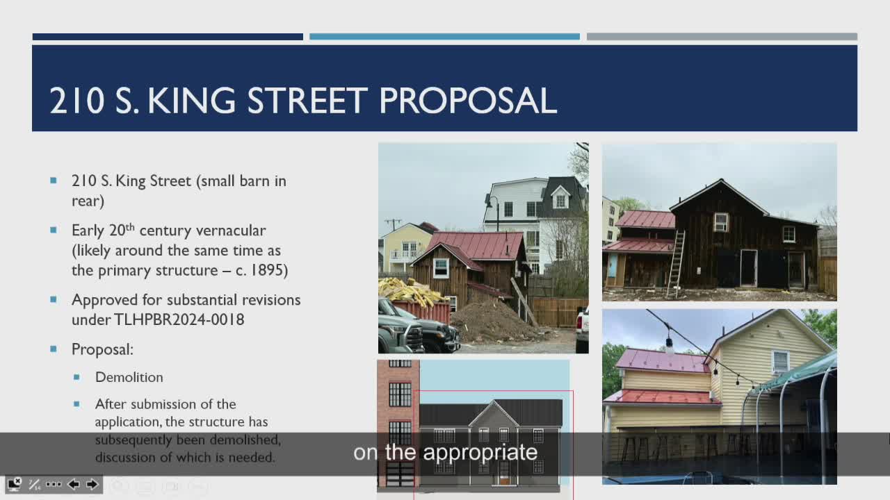 Board Approves Major Revisions for 210 South King Street Historic Barn Project