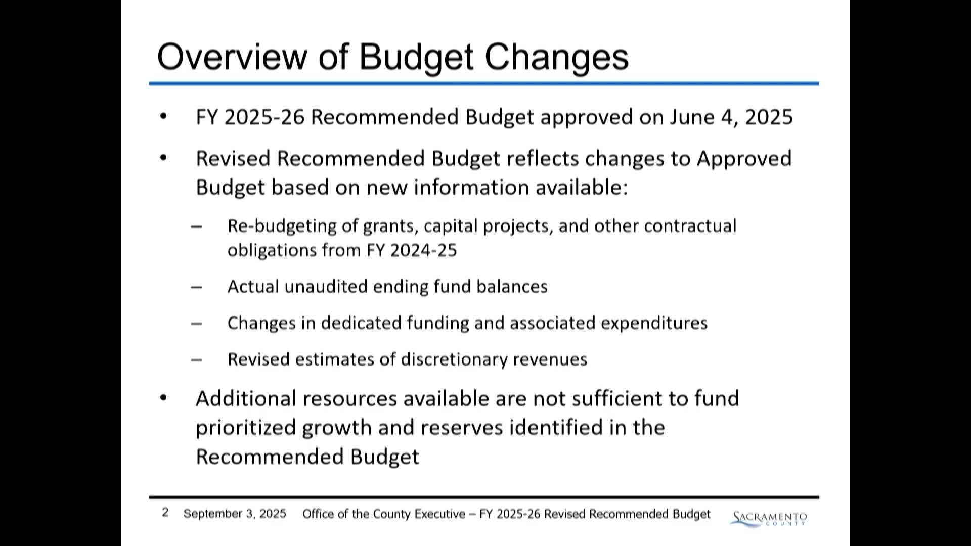 County Board Revises Budget With $9.2B Appropriations Amid Resource Limitations