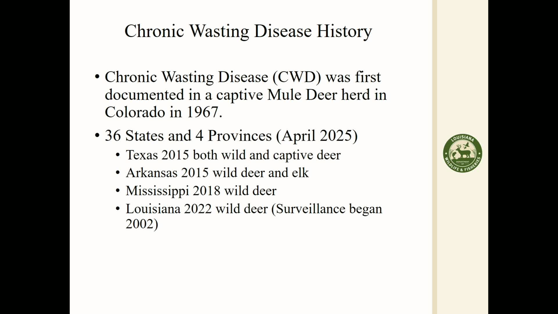 Louisiana Expands CWD Control Area Following New Detection in Catahoula Parish