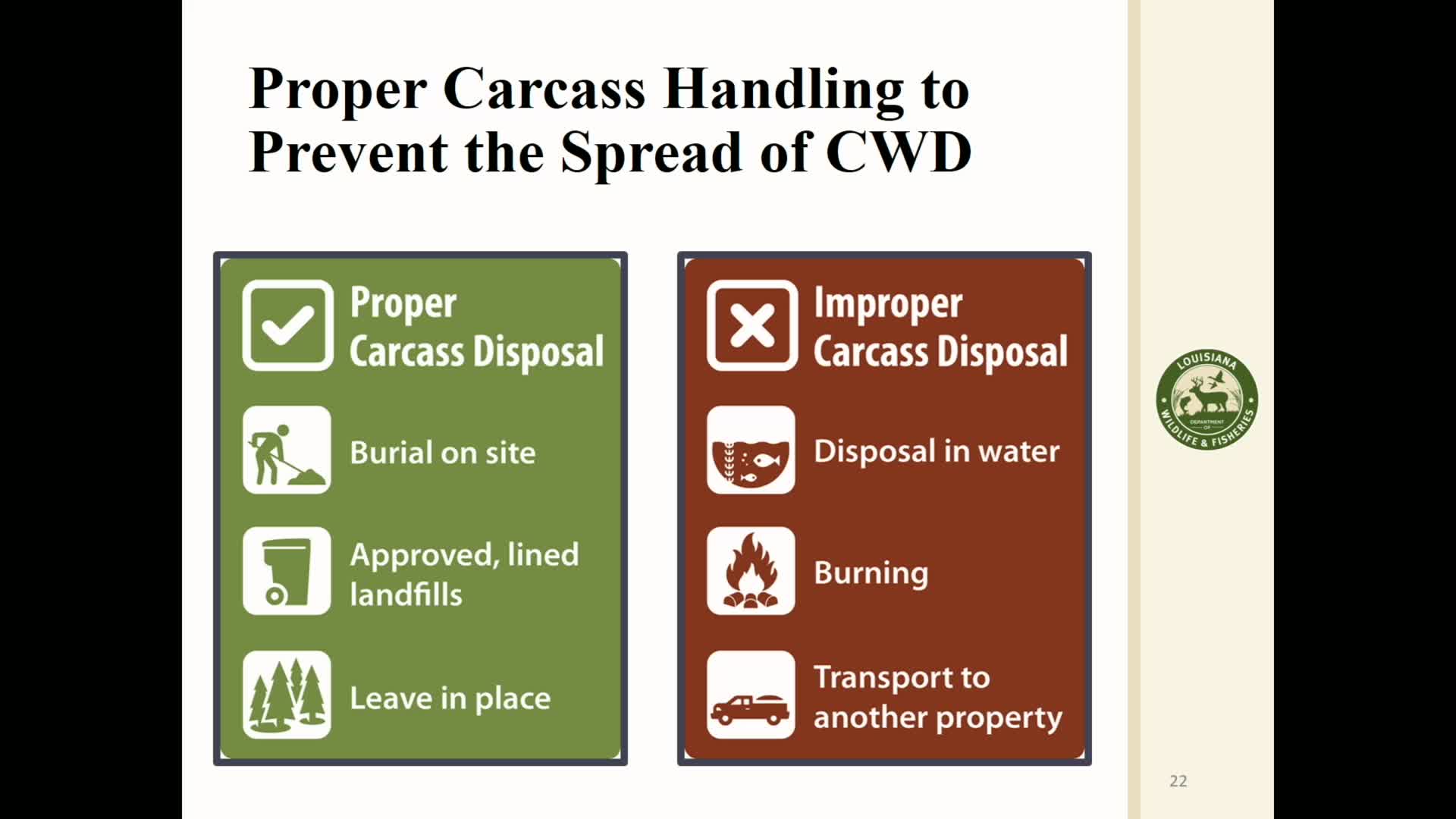 Louisiana Wildlife Department Implements New Carcass Management Rules to Combat CWD Spread