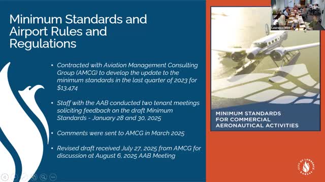 Airport staff to rework minimum standards; special Sept. 10 meeting set to review rules and operating standards