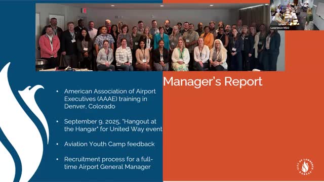 City plans full‑time airport general manager; recruitment to begin after job description and classification work