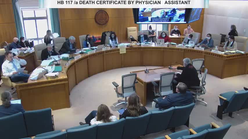 Committee amends and advances bill letting physician assistants sign certain death certificates