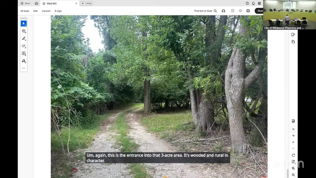 Mike Whalen presents West Mill development plan to Wildwood Commission