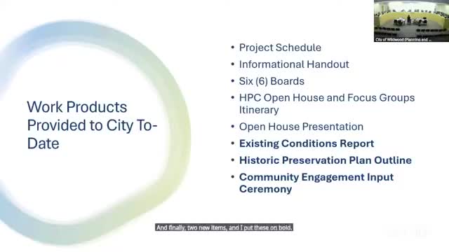 Historic Preservation Plan Progress Discussed at Wildwood City Council Meeting