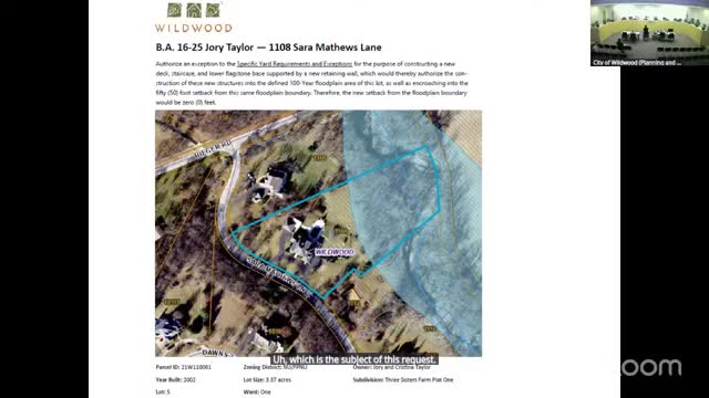 City Board Reviews Proposed Patio and Deck Changes Near Bonham Creek Floodplain