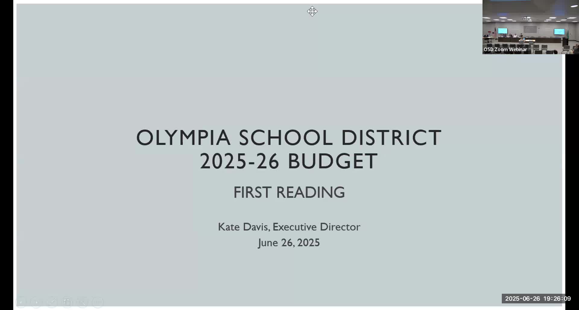 Olympia School District presents first reading of 2025-26 budget as officials warn of multi‑year shortfalls and enrollment declines